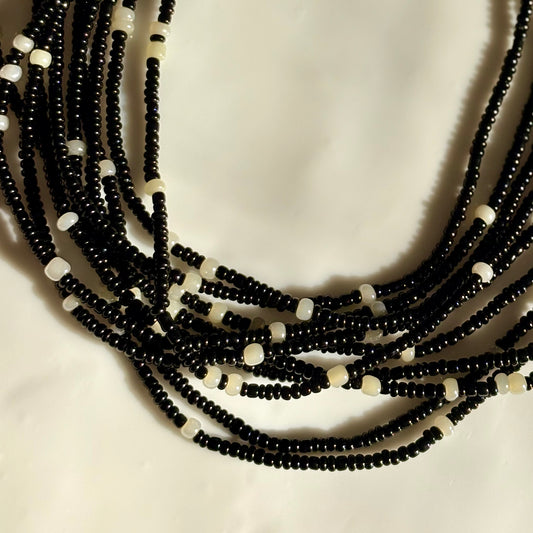 Black Pearl waist beads by Avionna Naturals, detail view 2