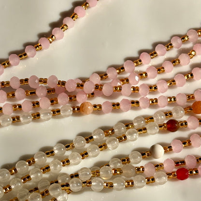 Blush (Glow in the Dark) waist beads by Avionna Naturals, detail view 2