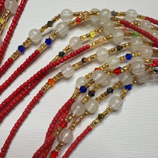 Scarlet Moonlight (Glow in the Dark) waist beads by Avionna Naturals