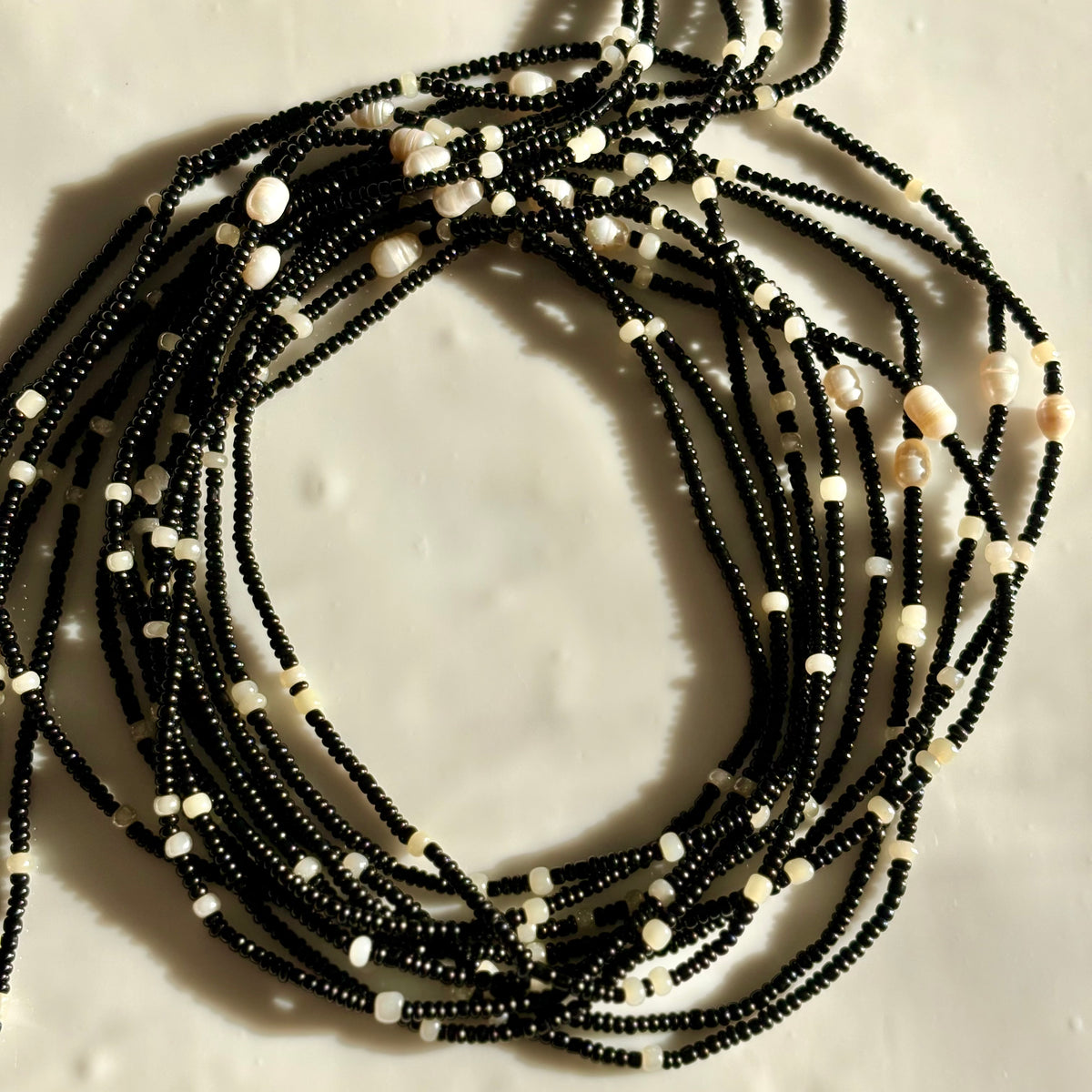 Black Pearl waist beads by Avionna Naturals, detail view 3