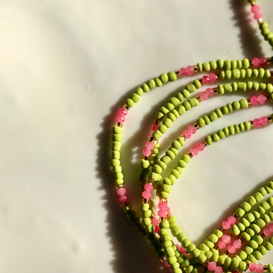 Strawberry Shortcake waist beads by Avionna Naturals, detail view 2