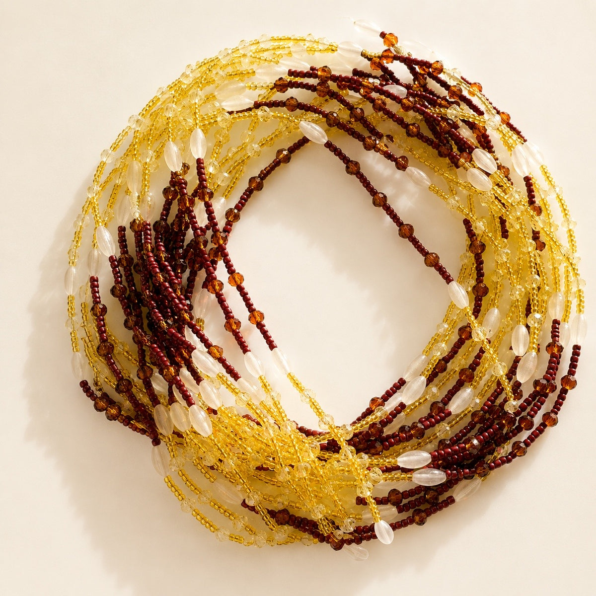 Sunflower (Glow in the Dark) waist beads by Avionna Naturals, detail view 4