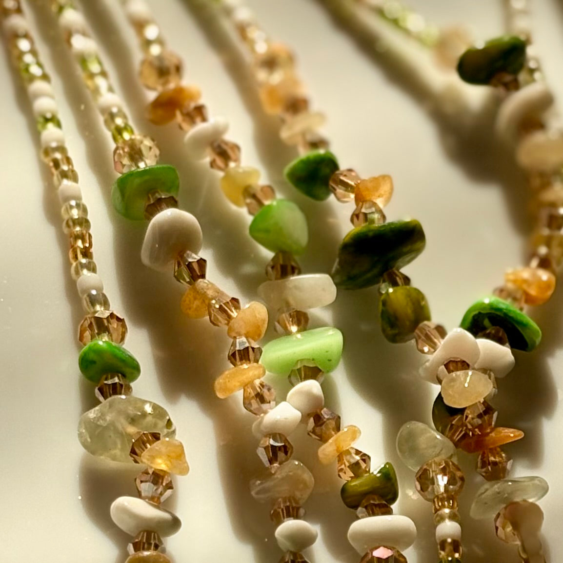 Olive Aura waist beads by Avionna Naturals, detail view 2