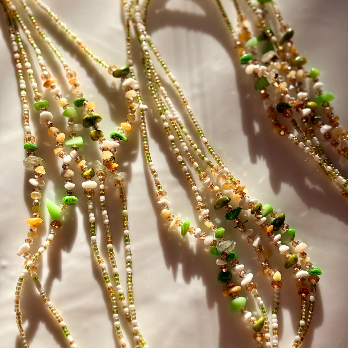 Olive Aura waist beads by Avionna Naturals