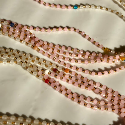 Blush (Glow in the Dark) waist beads by Avionna Naturals, detail view 3
