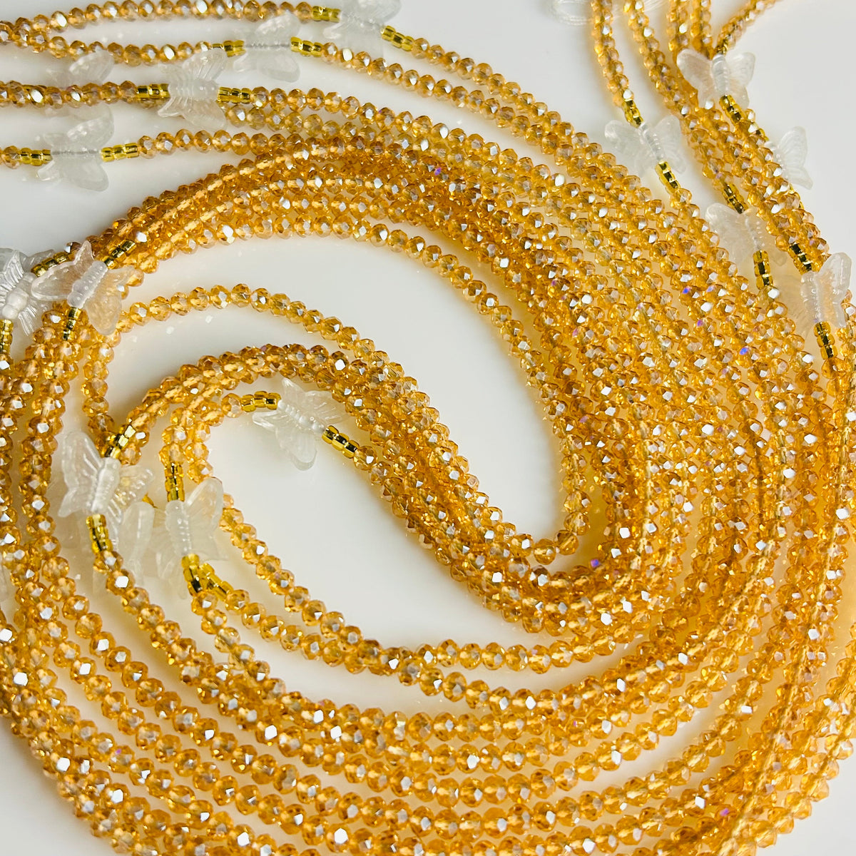 Golden Hour (Glow in the Dark) waist beads by Avionna Naturals, detail view 6