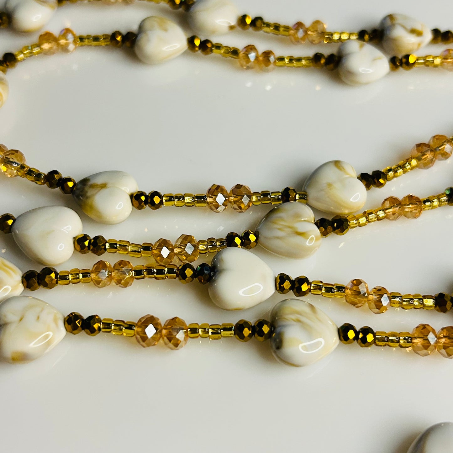 Heart of Gold waist beads by Avionna Naturals, detail view 3