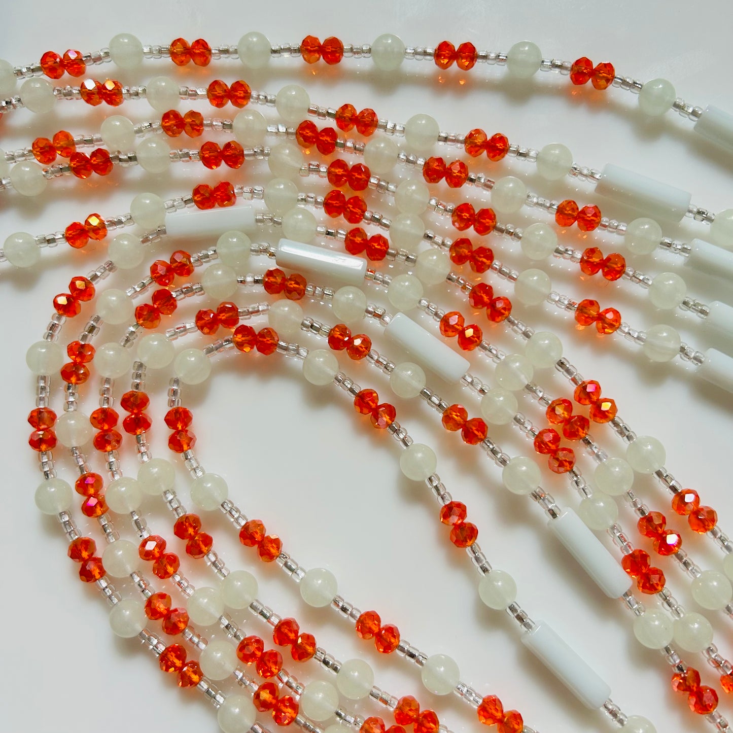 Clementine (Glow in the Dark) waist beads by Avionna Naturals, detail view 3