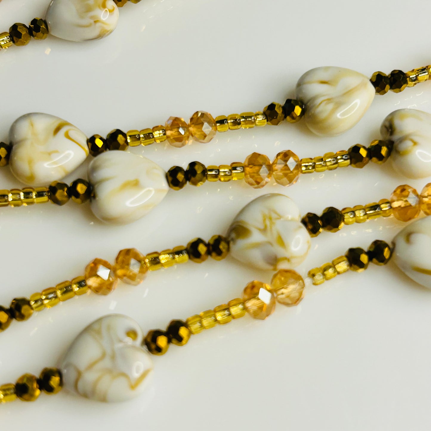 Heart of Gold waist beads by Avionna Naturals, detail view 2