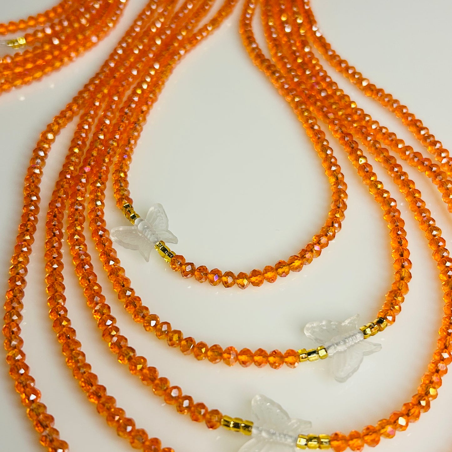 Golden Hour (Glow in the Dark) waist beads by Avionna Naturals, detail view 2