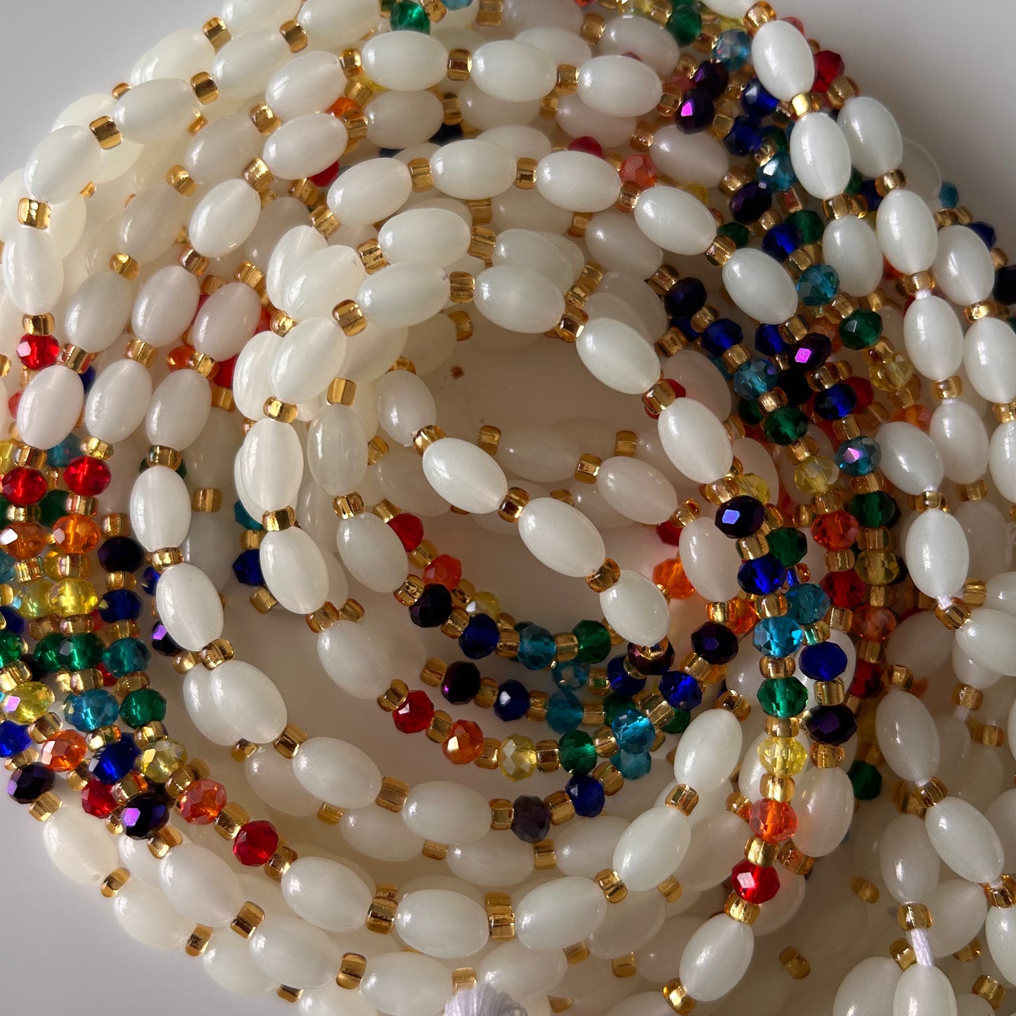 Chakra (Glow in the Dark) waist beads by Avionna Naturals, detail view 2