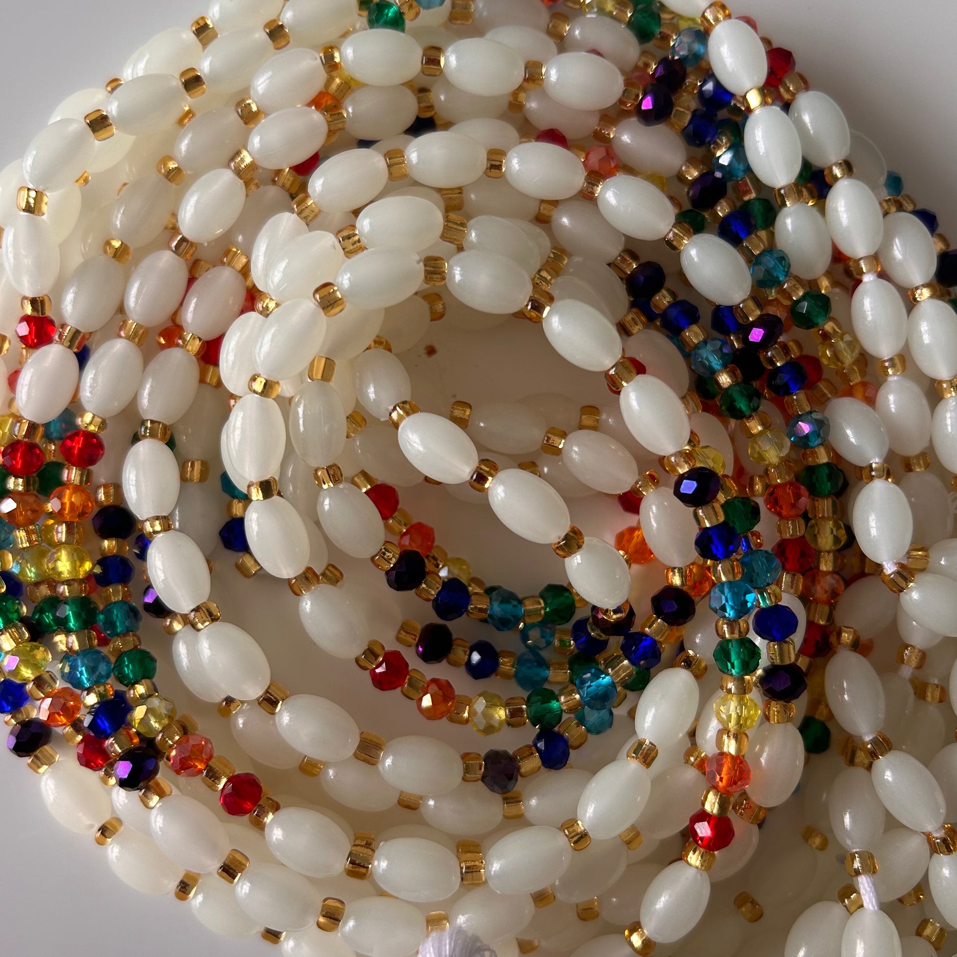 Chakra (Glow in the Dark) waist beads by Avionna Naturals, detail view 2